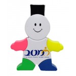 Personalized Gentlemen Shaped 4-Color Highlighter W/Computer Sweeper