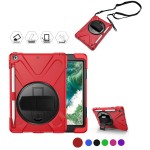 Logo Branded iBank(R)2018/2017 iPad 9.7" Case with Hand Strap + Pencil Holder (Red)