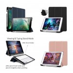 Logo Branded iBank(R) iPad 9.7" Smart Cover Case with Pencil Holder (Blue)