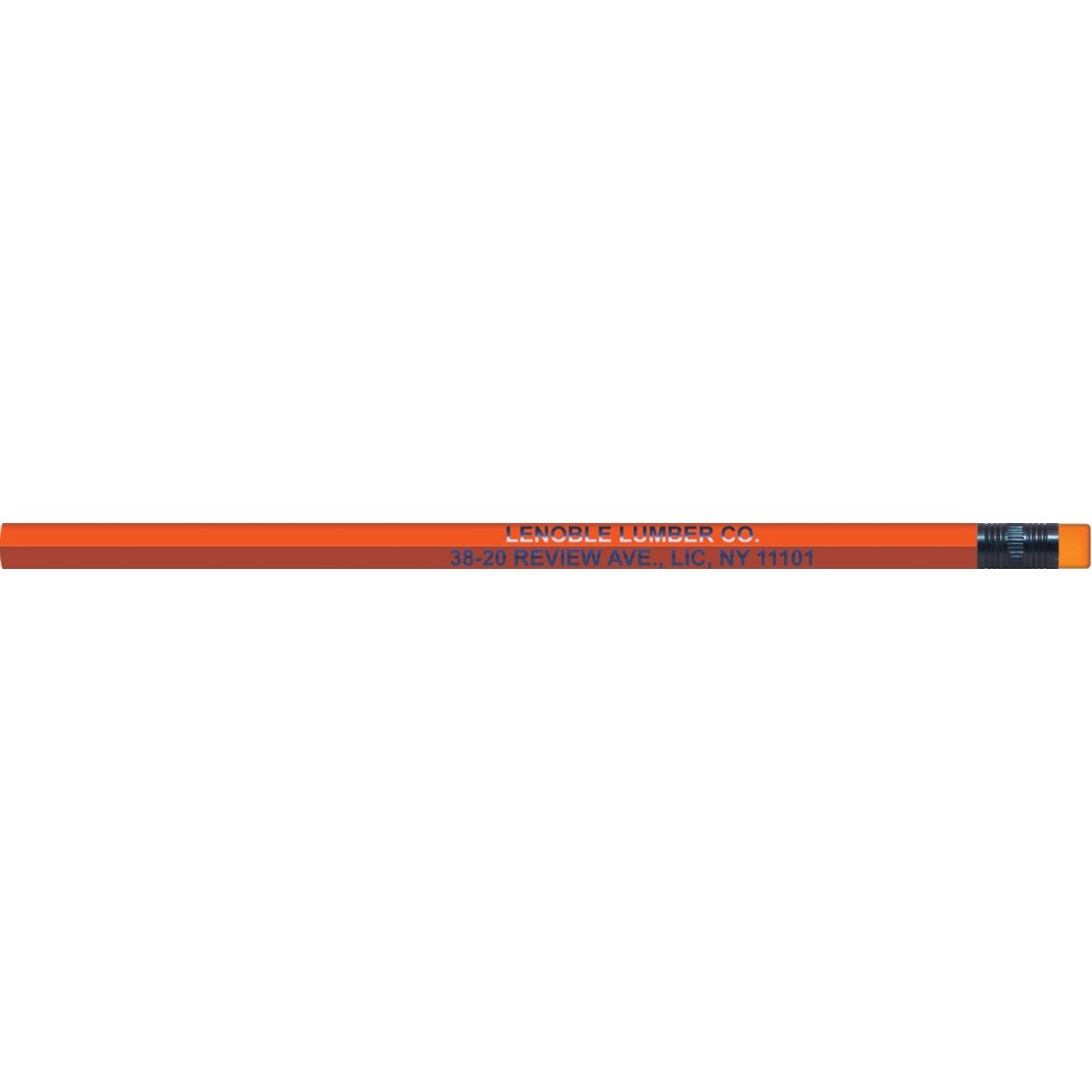 Logo Branded Neon Orange Hexagon Pencils