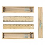 Pencil Set , 12 Colouring Pencils & Sharpener in Ruler Box Custom Imprinted