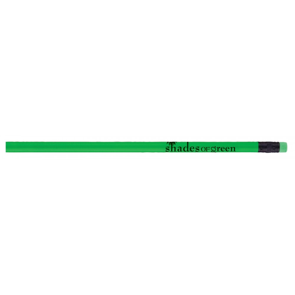 Logo Branded Tropicolor #2 Pencil w/Matching Eraser (Kiwi Green)