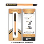 Custom Imprinted Bamboo 3-in-1 Multifunction Pen with Standard Packaging