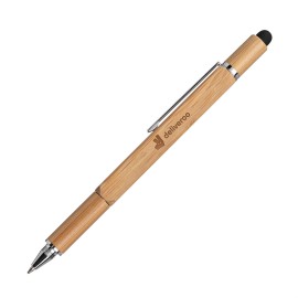 Custom Engraved Jorge Bamboo Pen with Stylus - Silver