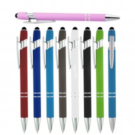 Elegant Ballpoint Pen with a Soft Touch and Integrated Stylus Tip Custom Imprinted