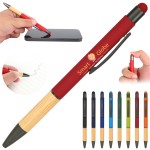 Logo Branded Eco-Friendly Bamboo & Metal Pen With Stylus