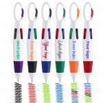 Custom Imprinted 4-In-1 Multicolor Retractable Pens With Carabiner Clip