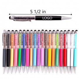 2-in-1 Crystal Diamond Capacitive Touch Screen Stylus Ballpoint Pen Custom Engraved