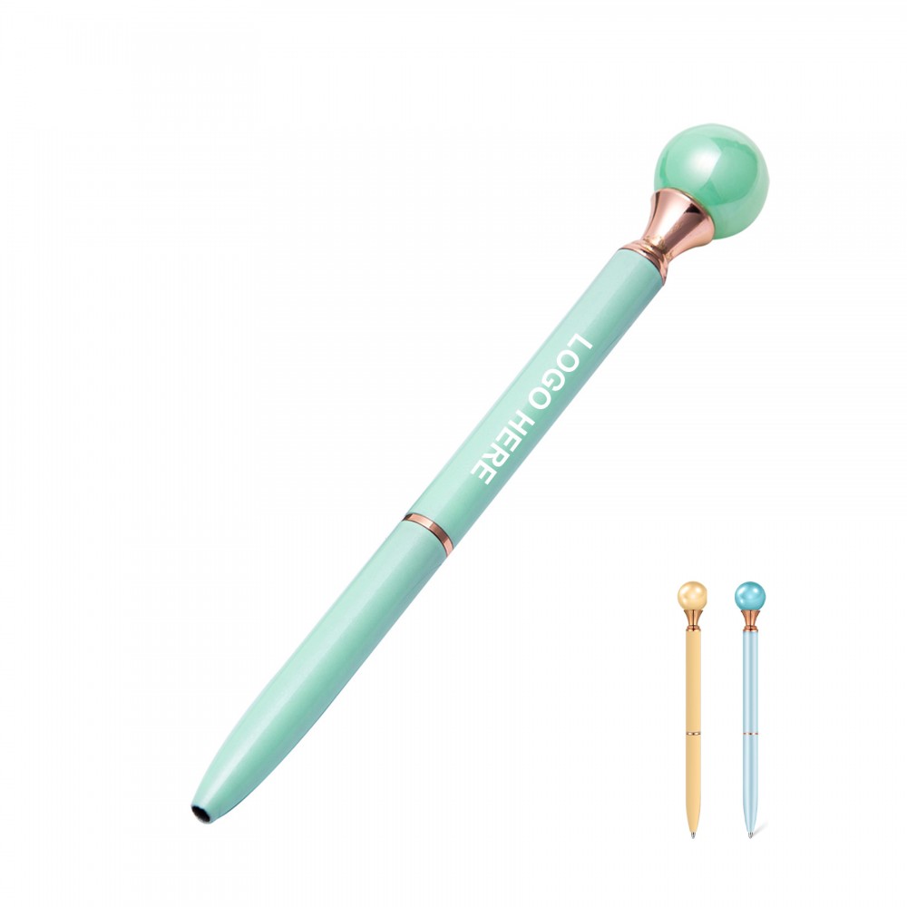 Custom Imprinted Pearl Top Deco Metal Ballpoint Pens