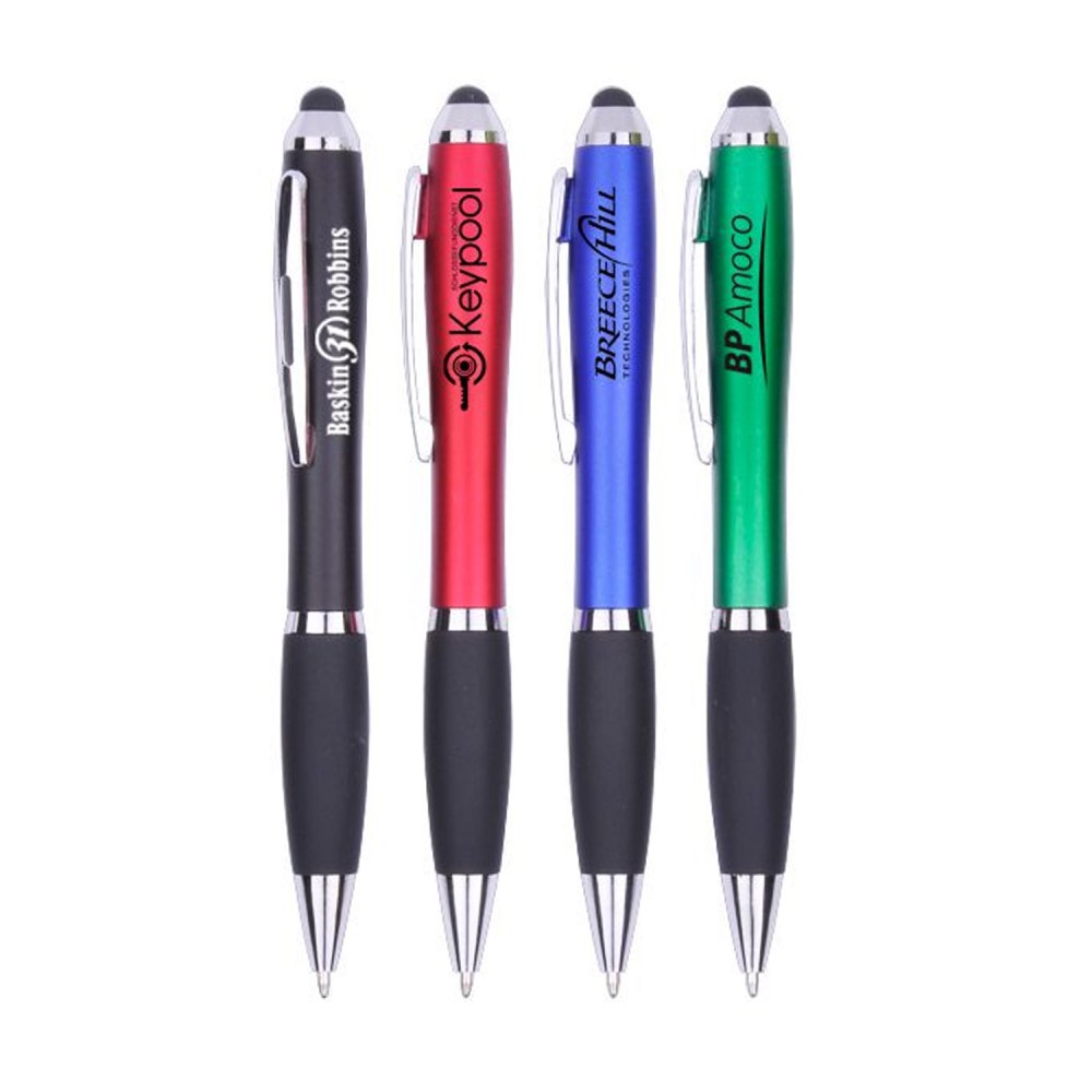 Logo Branded Colored Barrel Grip Stylus Pen