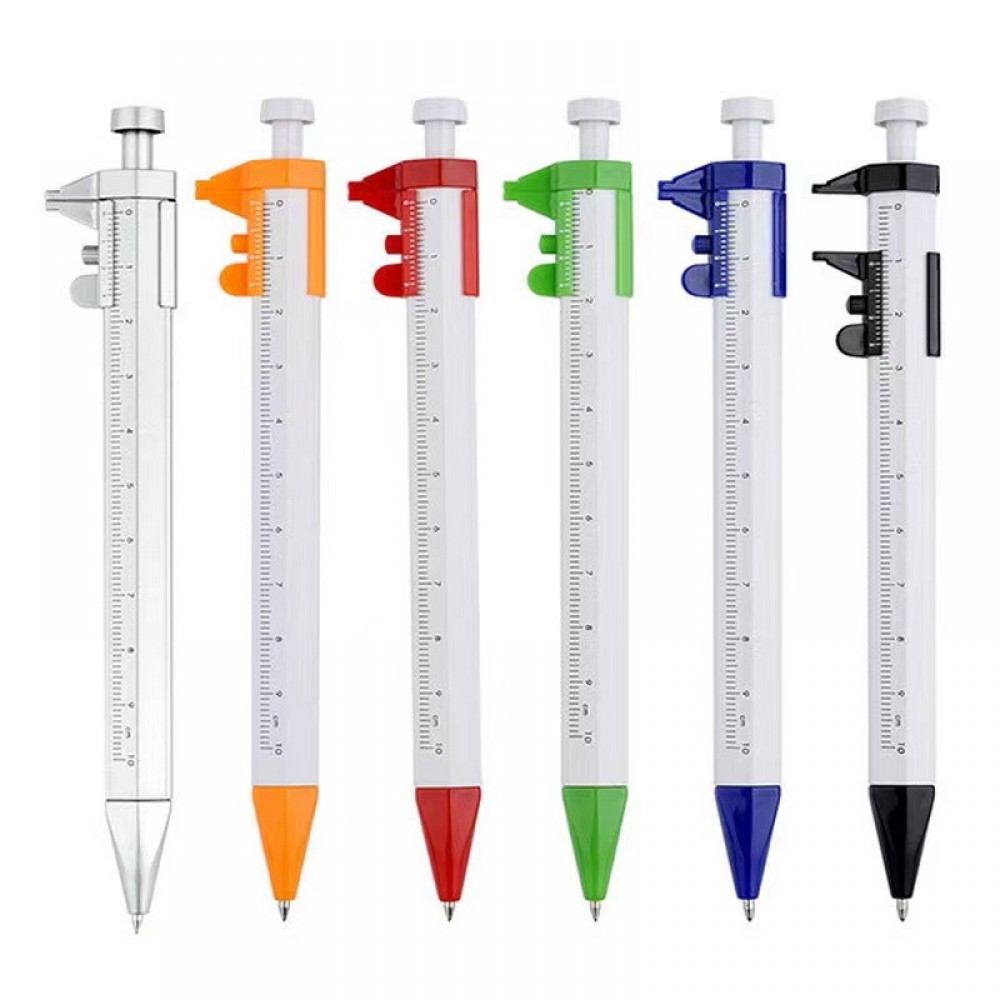 Multifunction ABS Plastic Gel Ink Ballpoint Pen w/Vernier Caliper Custom Engraved