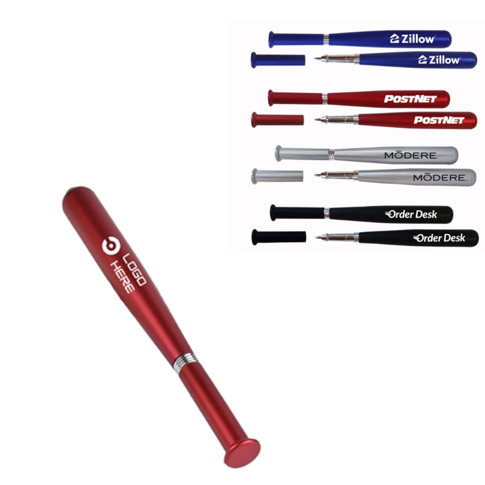 Logo Branded Metallic Baseball Bat Pen