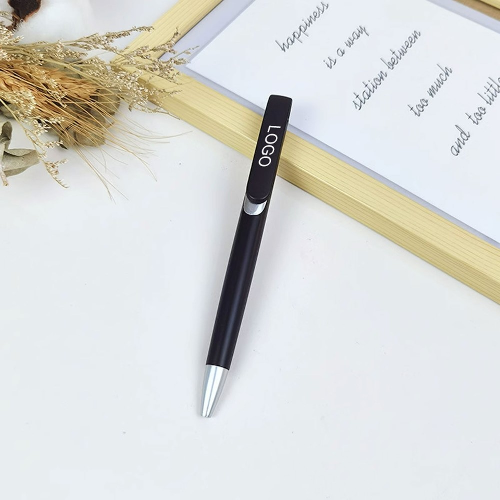 Simple Plastic Shell 0.5Mm Black Ink Office Pen Logo Branded