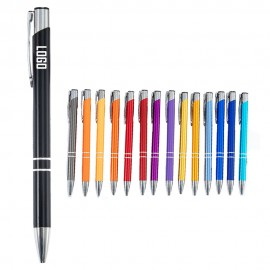 Classic Metallic Aluminum Click Action Double Ring Ballpoint Pen Custom Imprinted