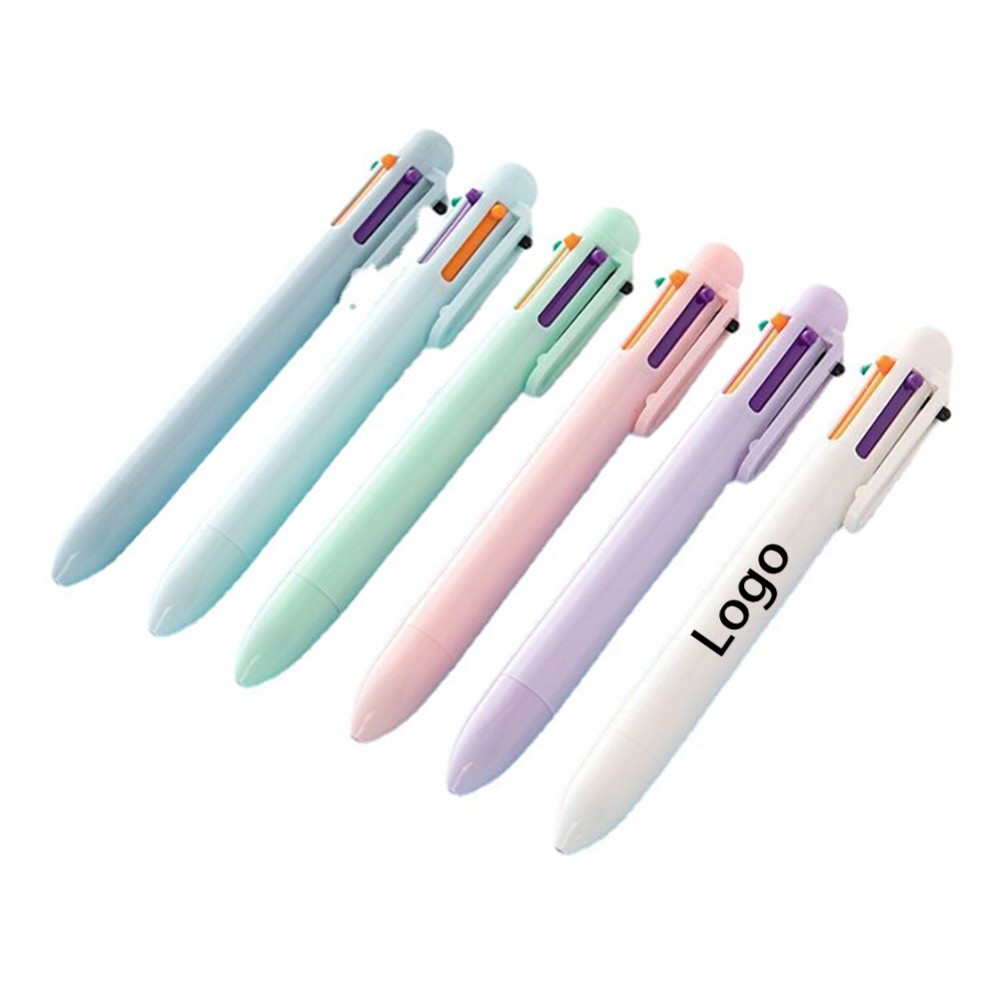 6 In 1 Retractable Multicolor Ballpoint Pen Logo Branded