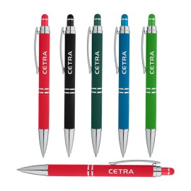 Hex Grip Soft Touch Stylus Pen Logo Branded