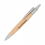 Bamboo-I Satin Chrome Ballpoint Pen Logo Branded