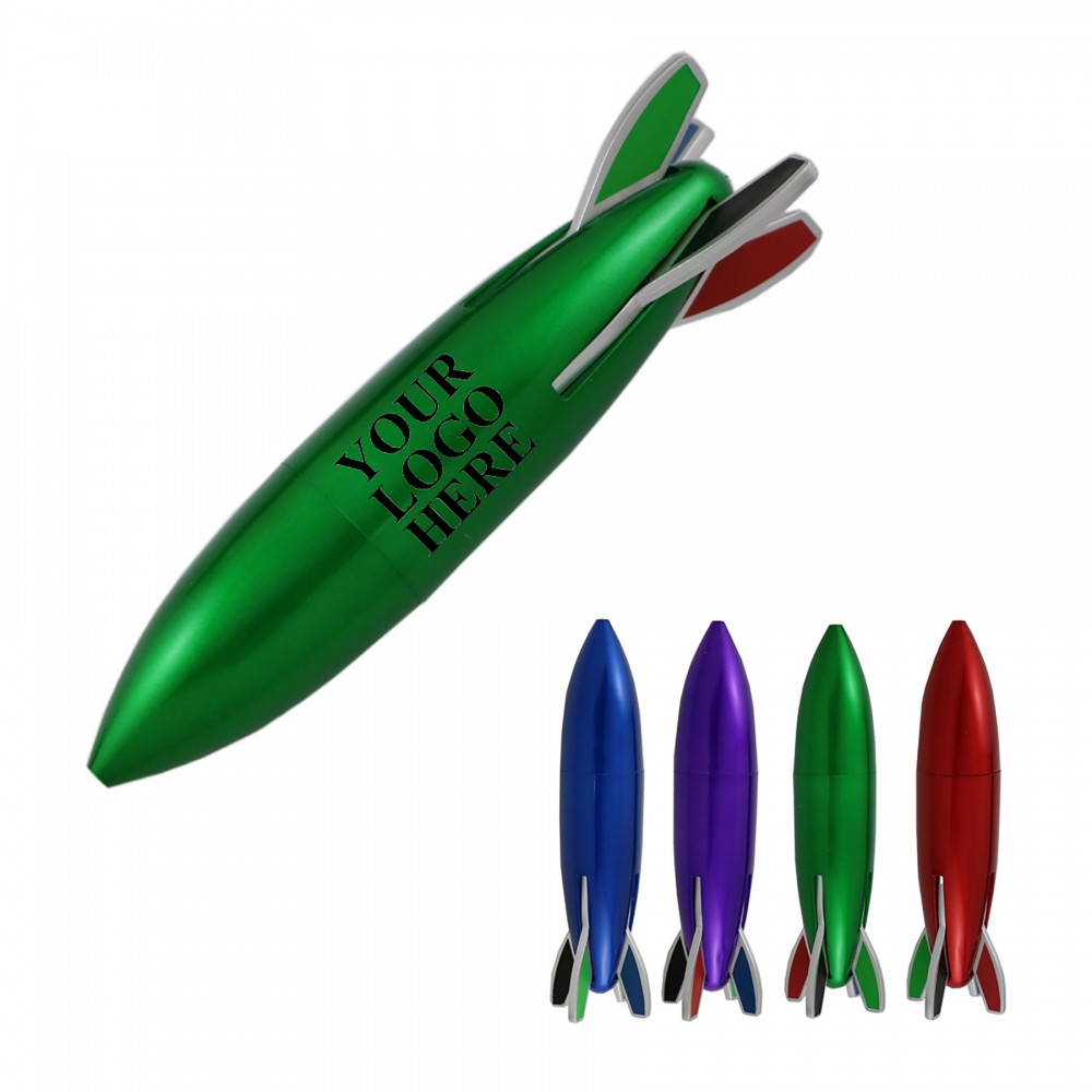 Custom Imprinted 4 In 1 Rocket Shape Ballpoint Pen