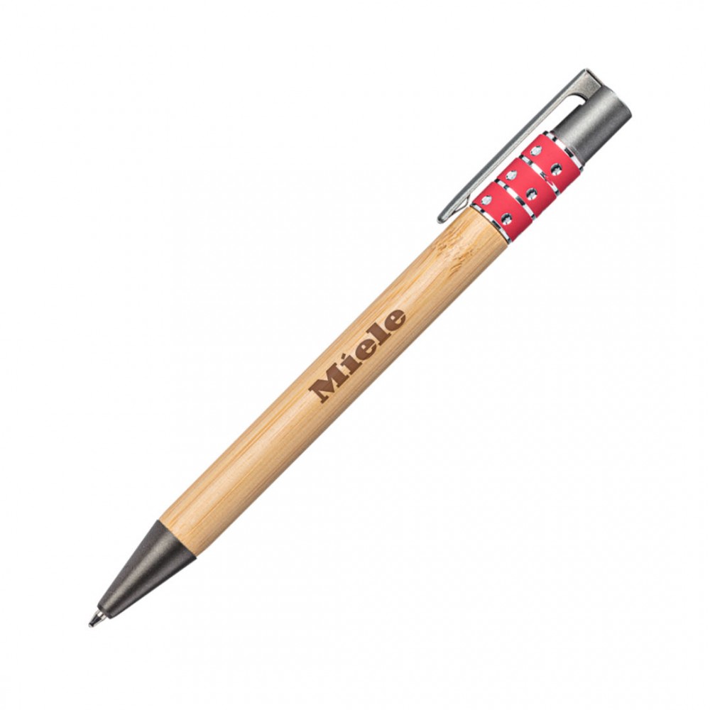 Eliot Bamboo Pen - Red Logo Branded