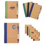Eco Spiral Notebook with Pen Logo Branded