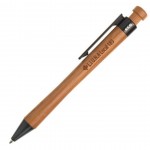 Custom Imprinted Bamboo Click-action Pen - Black