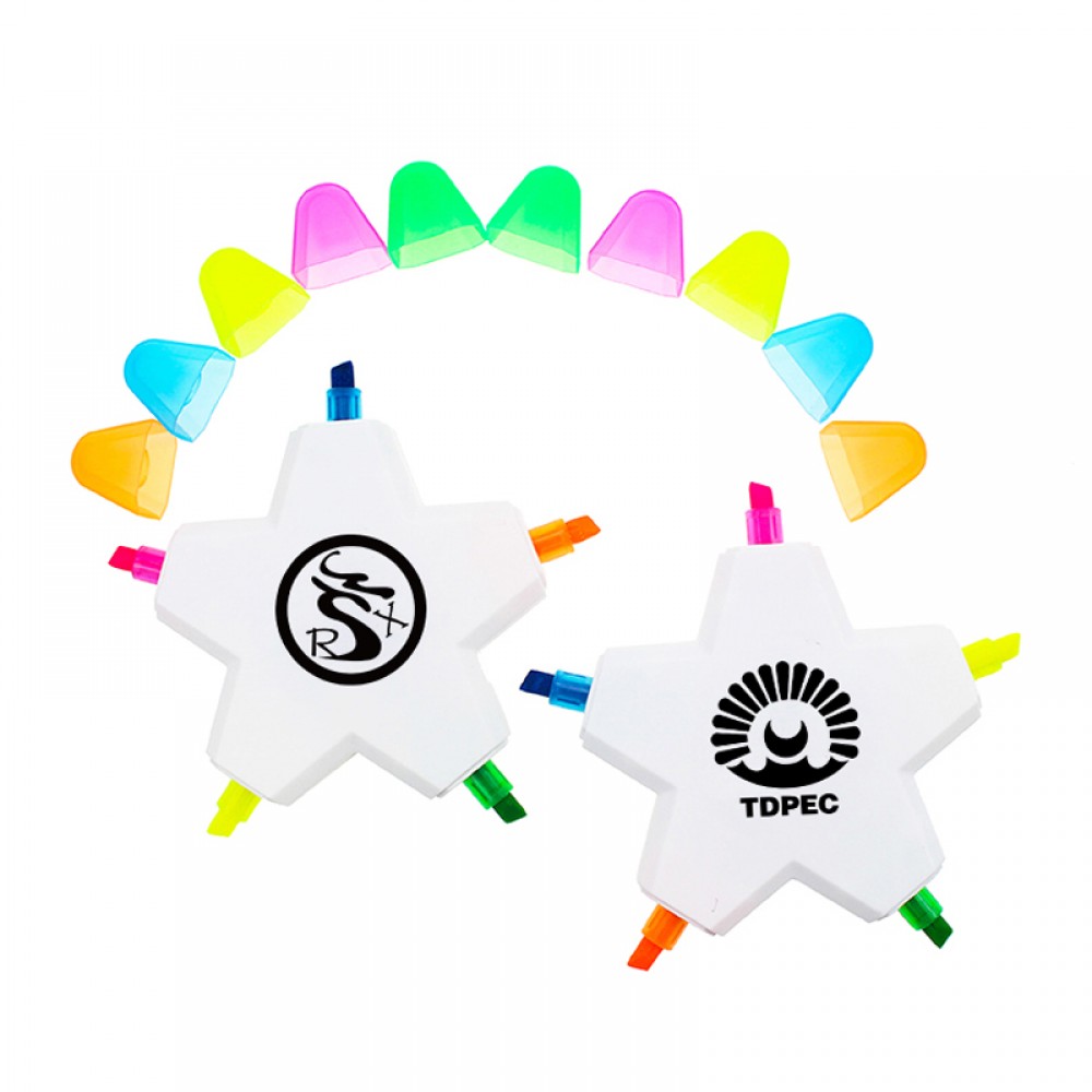 Star 5-Color Highlighter Logo Branded