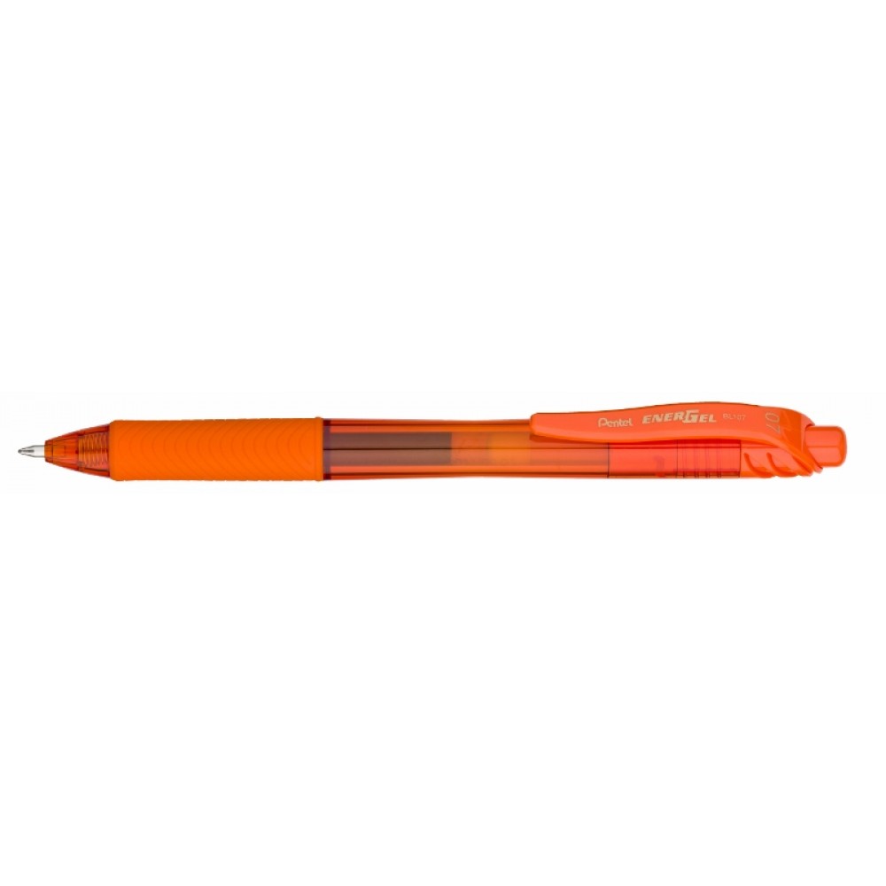 Energel-X Translucent Barrel Retractable Gel Ink Pen - Orange Logo Branded