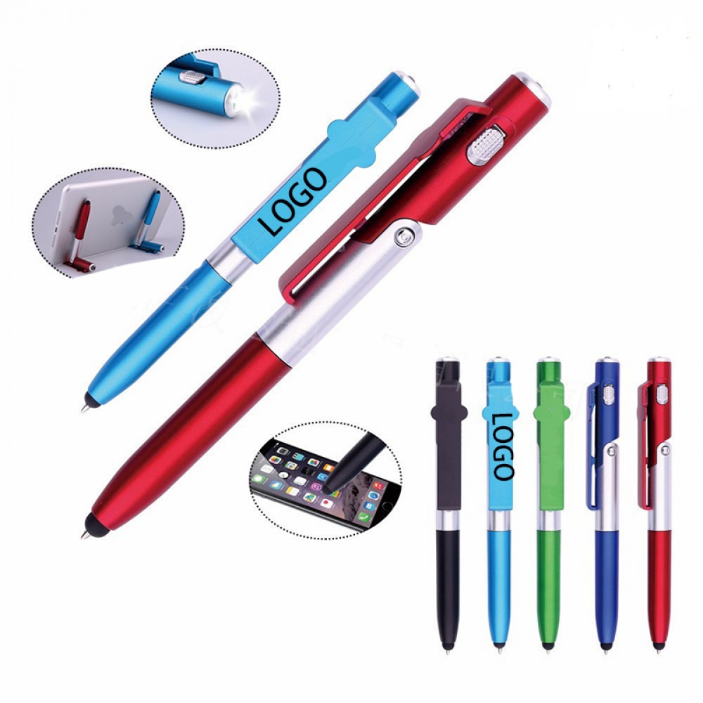 4-In-1 ABS Quest Multi Tool Pen With LED Flashlight Custom Engraved