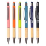 Bamboo Soft Touch Pen w/Stylus Custom Imprinted