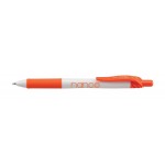 EnerGel-X White Barrel Metal Tip Gel Ink Pen - Orange Custom Imprinted