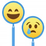 Logo Branded Inkbend Standard Billboard Pens W/ Emoji Laughing / Sad Stock Insert