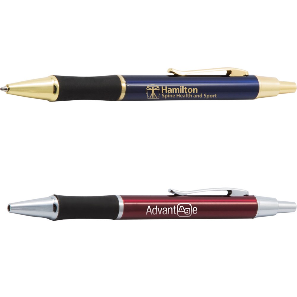 Madison Ave™ Executive Metal Pen - Smooth Writing, Retractable & Gold Trim  - Customizable