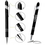 Custom Engraved 2 in 1 Multifunction Metal Ball Pen with Stylus Soft Touch Screen