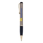 Custom Engraved Metal Pen, Ballpoint pen, Twist action, Blue ink refill optional