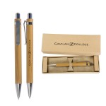 Bamboo Ballpoint Pen W/ Deluxe Recyclable Paper Box Custom Imprinted
