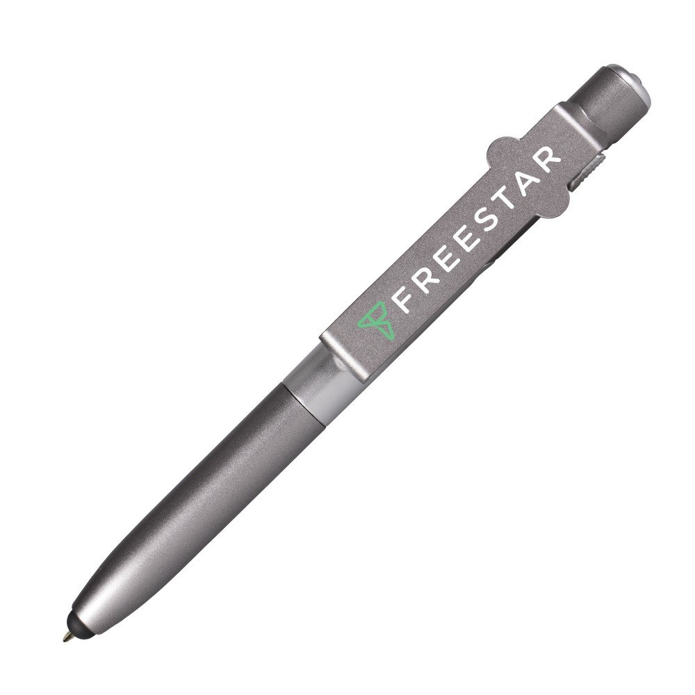 Custom Imprinted Silver Digi-Printed Light Up LED All-in-One Pen