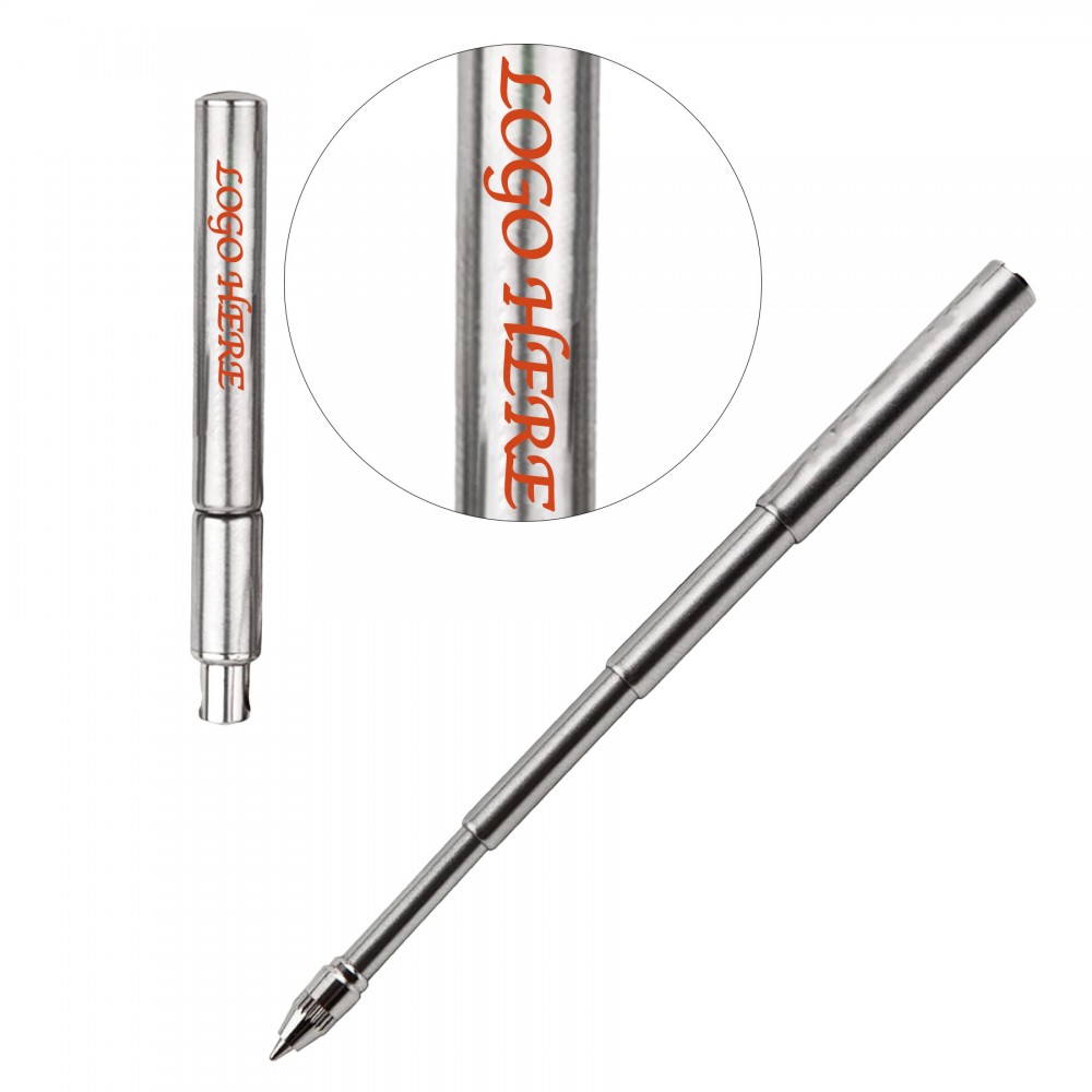 Logo Branded Stainless Steel Keyring Telescoping Pen