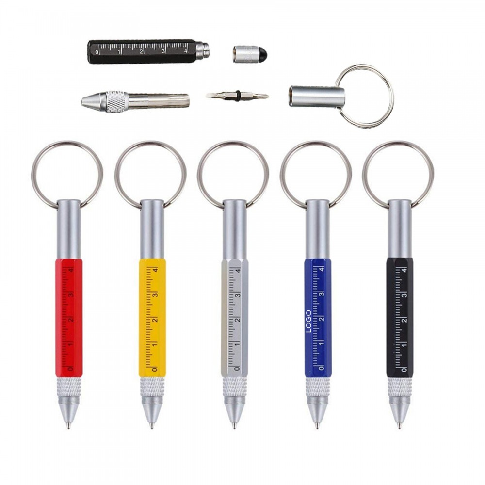 Multifunction Aluminum Tool Pen with Key Ring Custom Engraved
