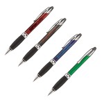 Custom Imprinted Comfy Metal I Pen w/ Black Rubber Grip & Chrome Plated Trim