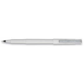 Logo Branded Uniball Micro Point Pearlized White/Black Ink Roller Ball Pen
