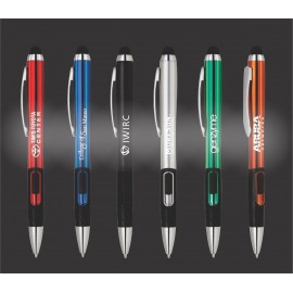 Lumos X Series light pen with stylus - black pen with light up logo Logo Branded