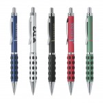 Custom Imprinted Inca-85 Ballpoint Click Action Pen w/Rubber Dotted Gripper