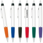 Logo Branded Color Grip Click Action Ballpoint Pen