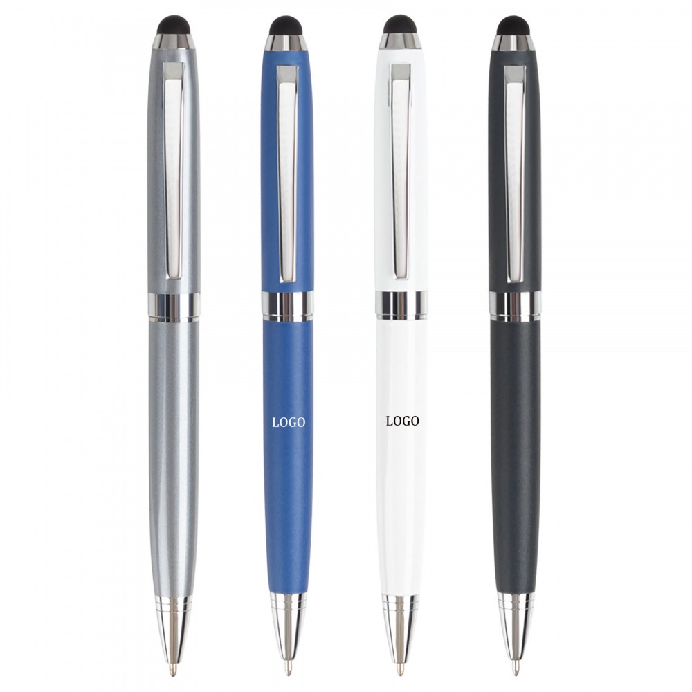 Touch Stylus Metal Ballpoint Pen Custom Imprinted