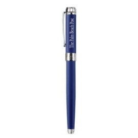 Solid Brass Barrel in Matte Finish Roller Ball Pen w/ Shiny Chrome Accent Custom Imprinted