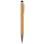 Custom Engraved Bamboo Pen w/Silver Trim & Stylus
