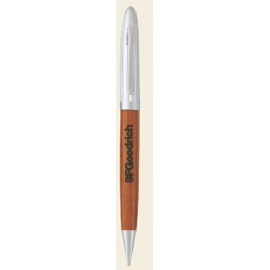 Silvergrove Rosewood Ballpoint Pen w/ Satin Silver Accent Custom Imprinted