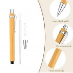 Custom Imprinted Eco Friendly Click Action Bamboo Ballpoint Pen w/Metal Pocket Clip