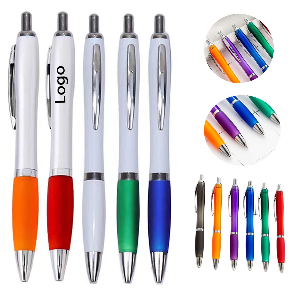 Plastic Push Type Ballpoint Pen Custom Imprinted