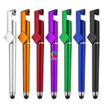 Custom Imprinted 3 In 1 Phone Holder Qr Code Capacitive Stylus Ballpoint Pens